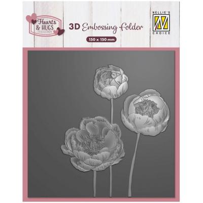 Nellie's Choice 3D Embossing Folder - Flowers